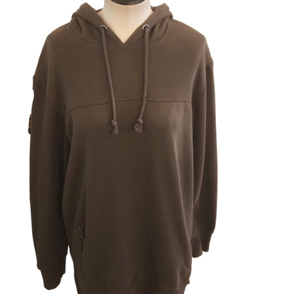 Mens Among equals army green hoodie size Medium - Picture 2 of 13